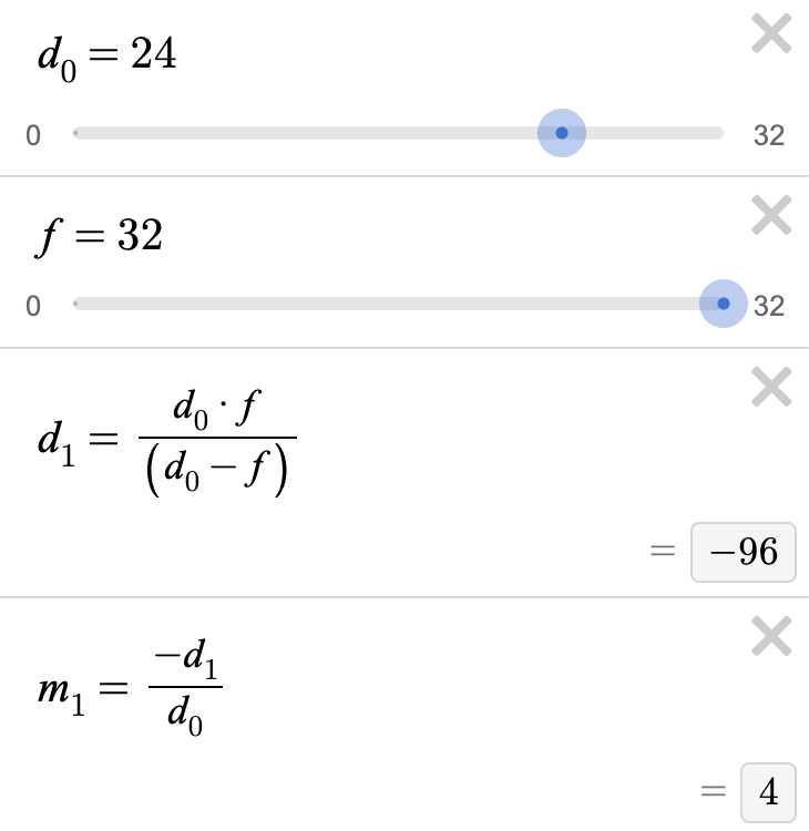 Optics calculator